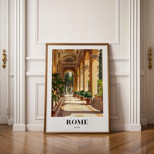 ROMA - ITALIA Poster di viaggio di alta qualità - Arte murale illustrata Giclée per la casa e l'ufficio, regalo di nozze, regalo di compleanno