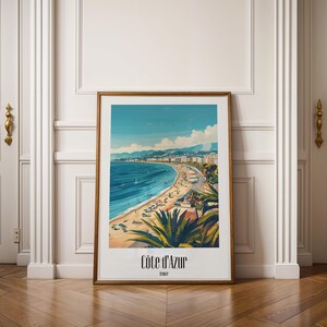 Côte d’Azur - FRANCE High Quality Travel Poster – Illustrated Giclée Wall Art for Home & Office Décor, Hochzeitsgeschenk,Geburtstagsgeschenk