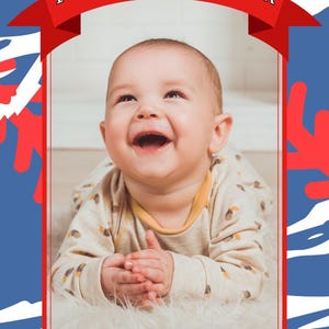 1st Birthday Baseball Party | Rookie of the Year Trading Card | Editable Template