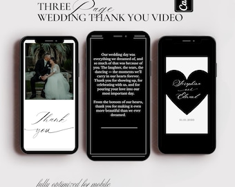 Video digitale di ringraziamento per il matrimonio, video animato di ringraziamento per il matrimonio con foto, video di gratitudine per il matrimonio