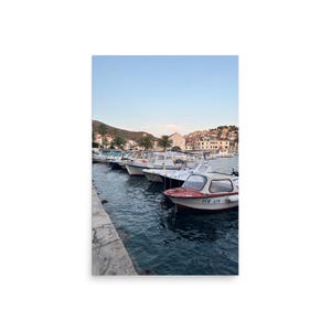Hvar Harbor Print | Croatia Coastal Photography | Adriatic Boats Wall Art | Mediterranean Travel Decor | Nautical Landscape