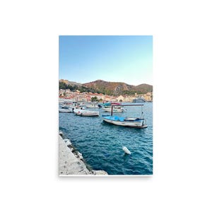 Hvar Croatia Harbor Print | Adriatic Coastal Photography | Mediterranean Travel Wall Art | Dalmatian Coast Decor | Nautical Landscape