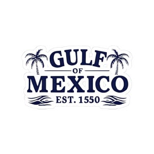 Gulf of Mexico Kiss-Cut Stickers - Coastal Vibe, Laptop Decor, Travel Accessories, Gift for Beach Lovers, Car Stickers