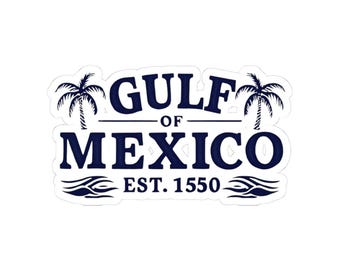 Gulf of Mexico Kiss-Cut Stickers - Coastal Vibe, Laptop Decor, Travel Accessories, Gift for Beach Lovers, Car Stickers
