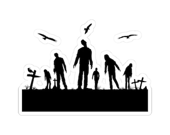 Zombie Apocalypse Kiss-Cut Stickers, Perfect for Halloween Decor, Laptop, Water Bottles, Bullet Journals, Gift for Horror Fans, Walking Dead
