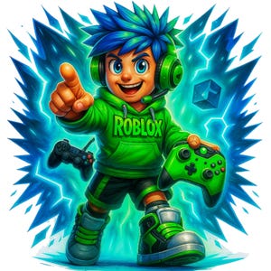 Roblox Png | Roblox Charakter | Gaming Charakter Sublimationsdesign | Druck Typ Roblox T-Shirt-Geburtstag | Poster & Mehr | Digitaler Download