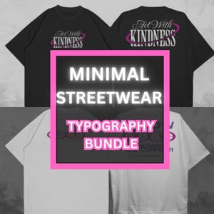Minimale streetwear-typografiebundel – 50+ moderne ontwerpen voor T-shirts en kleding
