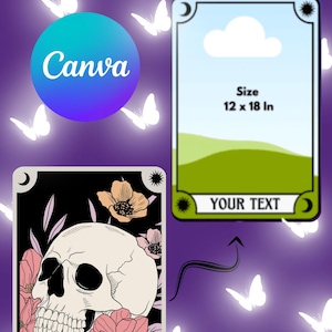 Modelo de moldura de carta de tarô Canva editável