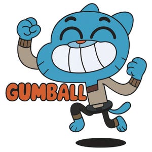 Gumball Cartoon Character Print | Fun Pop Art Kids Room Decor | Digital Download | Gumball Art Sticker in PNG and JPG Formats