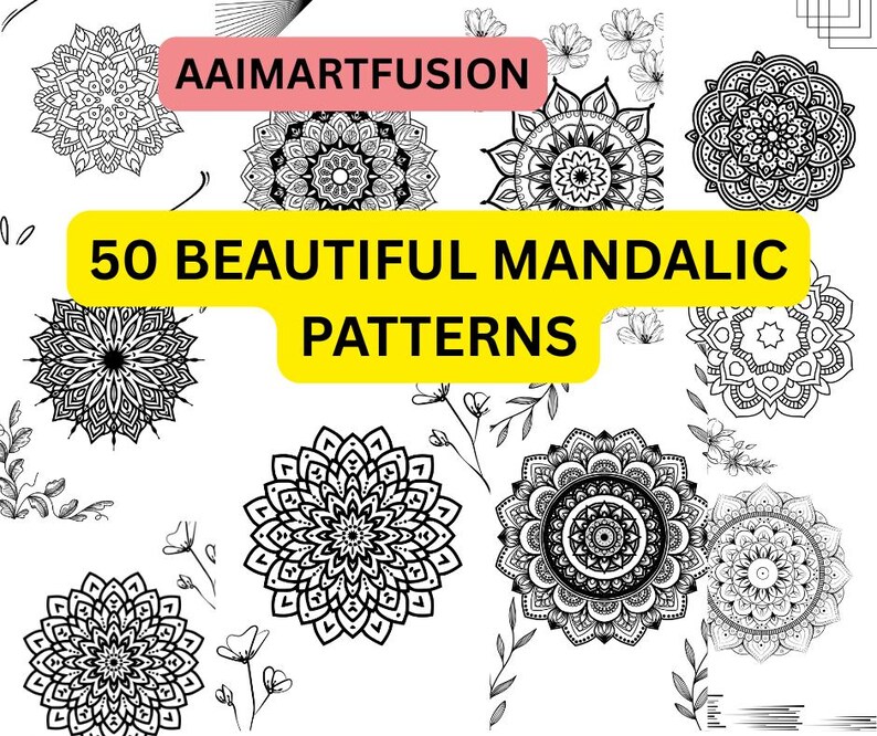 50 Relaxing Mandala Coloring Pages: Stress Relief Art (PDF Download) - Etsy