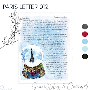 CARTAS DE PARIS por Janice MacLeod, Globos de neve e carrosséis:, dezembro, Uma carta sobre o Natal em Paris