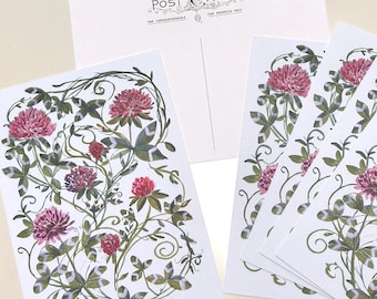 Set of 6 Art Postcards – Clovers