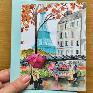 Tarjeta de notas de París Otoño / Tarjeta en blanco / Papelería / Tarjeta de felicitación / Tarjeta de notas / Janice MacLeod