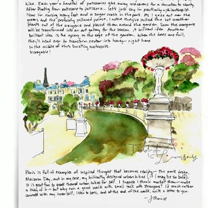 CARTAS DE PARIS de Janice MacLeod, Jardin du Luxembourg:, carta de abril sobre a primavera no Jardin du Luxembourg