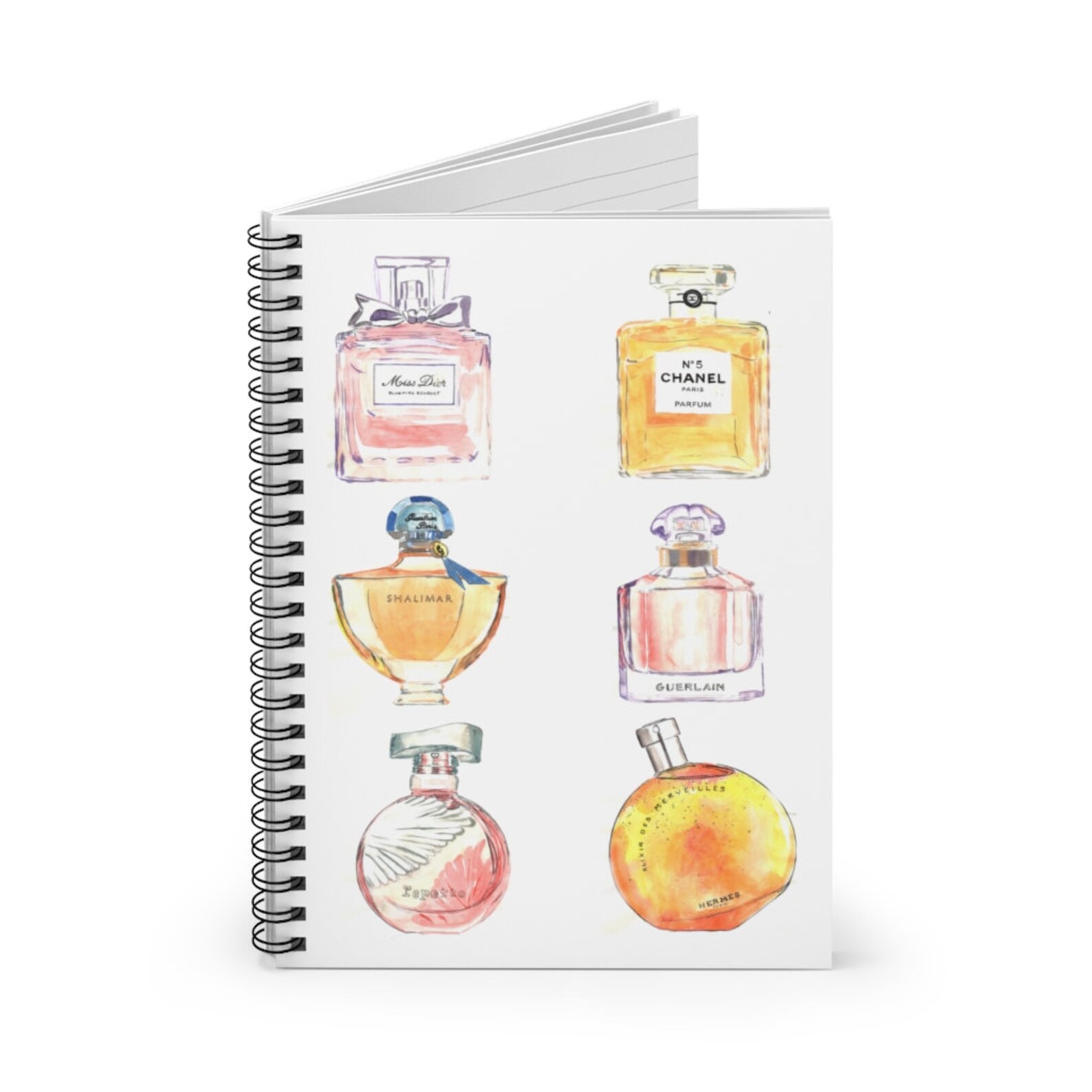 Perfume Notebook Ruled Line Spiral Travel Journal Perfume Etsy