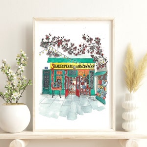 Number 20 of 100: Original Painting of Shakespeare and Company in Paris, gift for travelers, Francophiles, Paris lovers, book lovers image 3