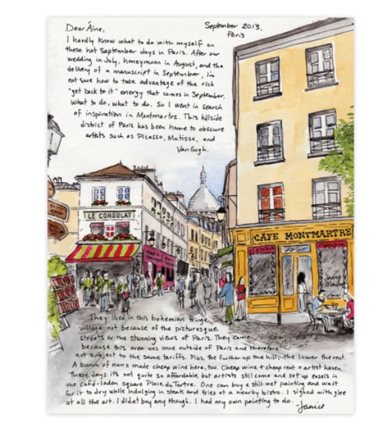 Paris Letter featuring Montmartre, Sacre Coeur, and a story about the artists who lived there.