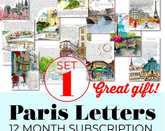 Paris Letters Subscription: Personalized Art Mail, 12 month subscription of the best selling Paris Letters of all time