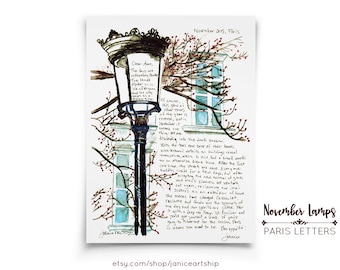 PARIS LETTERS by Janice MacLeod, Subscription, November light, Lamp from Emily in Paris