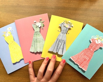Gingham Dress Notecard Set SMALL | Blank Cards | Stationery | Janice MacLeod