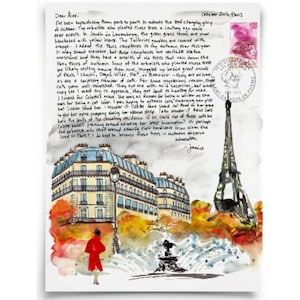 Paris Letter featuring Haussman building, the Eiffel Tower, and a story about the author Colette.