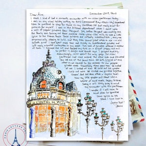 CARTAS DE PARIS por Janice MacLeod, Lojas de Departamentos de Paris:, carta de dezembro sobre um momento romântico casual