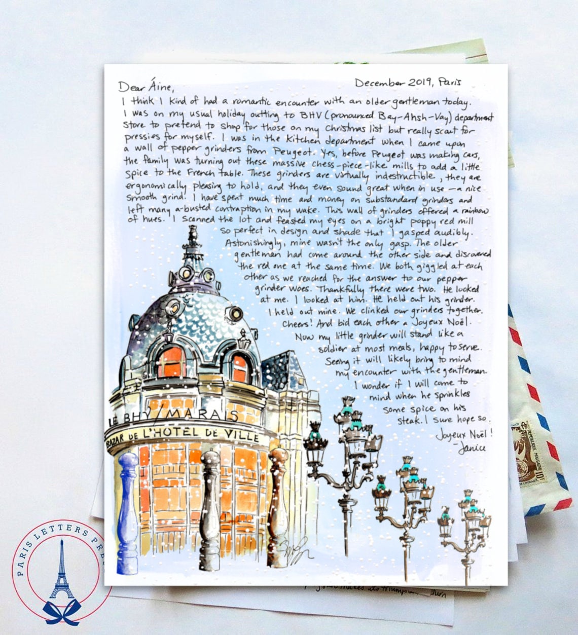 PARIS LETTERS by Janice MacLeod, Paris Department Stores: , December letter about a chance romantic moment