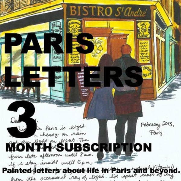 PARIS LETTERS: 3 painted letters about Paris