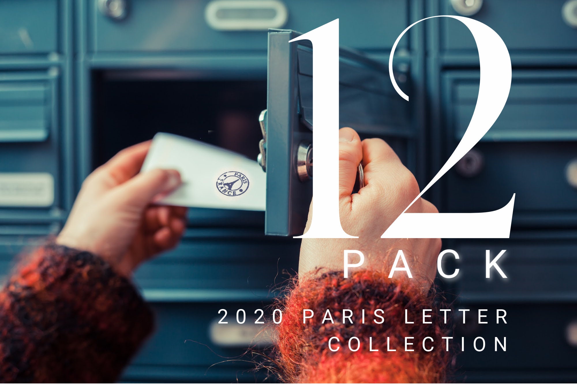 PARIS LETTERS: 12 pack of the 2020 Paris Letters Collection, sent FLAT