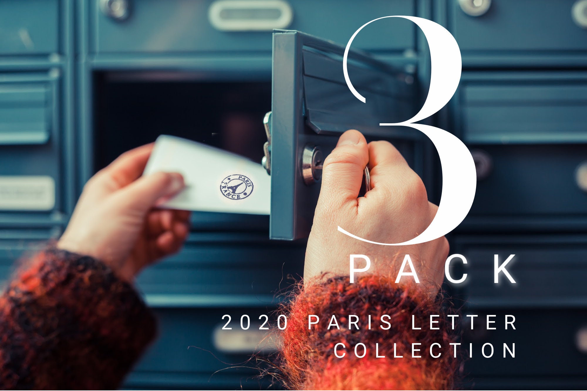 PARIS LETTERS: 3 pack of 2020 Paris Letters Collection, sent FLAT