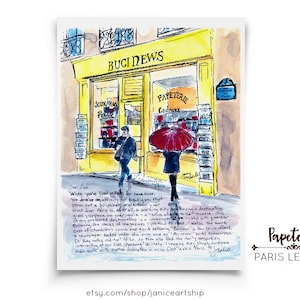 CARTAS DE PARIS por Janice MacLeod, Papeterie: Fevereiro, Uma carta sobre o passeio diário à loja de jornais em Paris