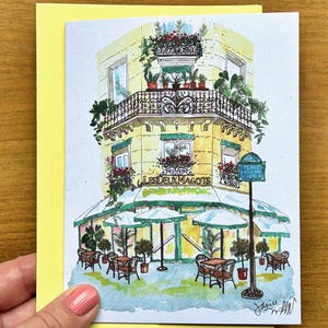 Cartão de Notas de Paris Les Deux Magots Cafe | Cartão em Branco | Papelaria | Cartão de Saudações | Cartão de Notas | Janice MacLeod