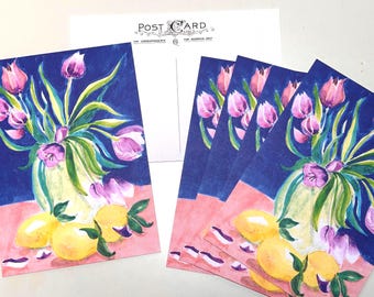 Set of 6 Art Postcards – Tulips