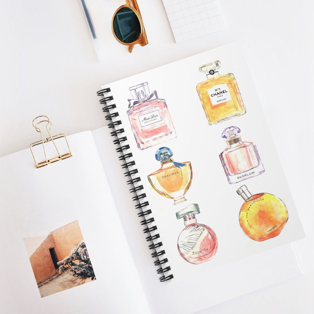 Perfume Notebook Ruled Line Spiral Travel Journal Perfume Etsy