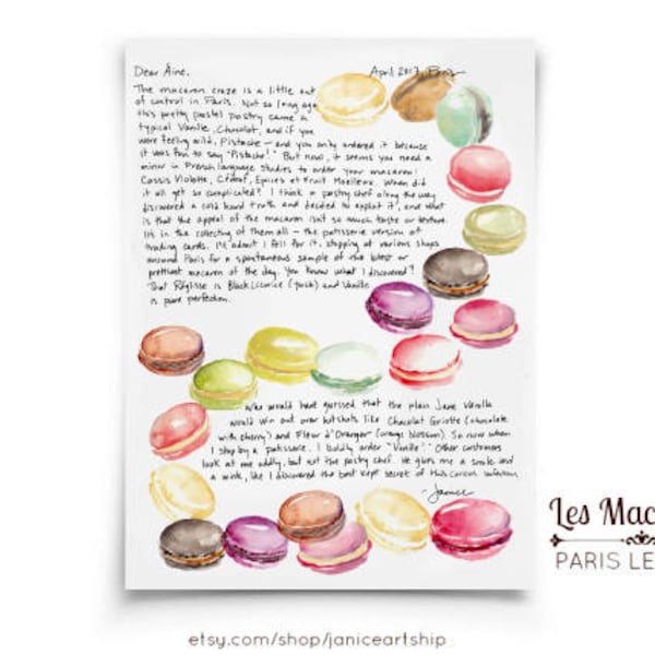 PARIS LETTERS by Janice MacLeod, Macarons: , Avril, Une lettre sur les raisons pour lesquelles le macaron est au sommet de la pyramide des desserts