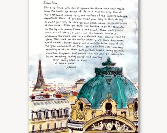 PARIS LETTERS by Janice MacLeod, Opéra, September, A letter about the best kept secret view of Paris, featuring the roof of the Opéra,