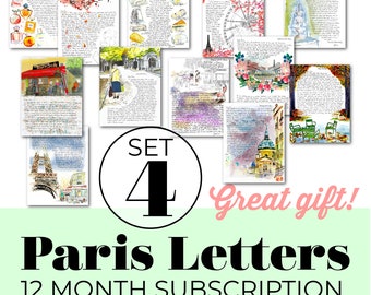PARIS LETTERS: 12 month subscription of SET 4 of the best selling Paris Letters of all time