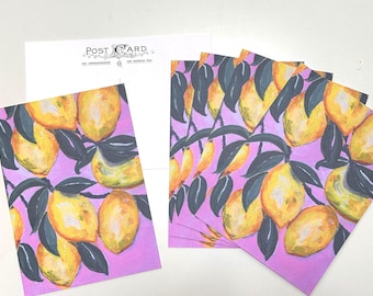 Set of 6 Art Postcards – Lemons