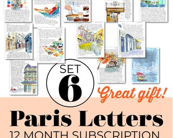 Paris Letters Subscription: 12 Months of Illustrated Art Letters