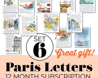 PARIS LETTERS: 12 month subscription of SET 6 of the best selling Paris Letters of all time