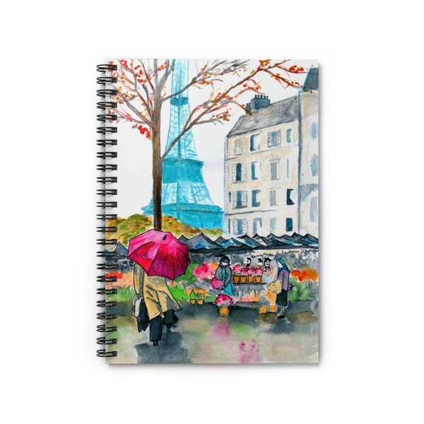 Paris Notebook - Ruled Line, Travel Journal, Paris Journal, Paris Notebook, Paris Cafe, Paris Letters, Paris Painting