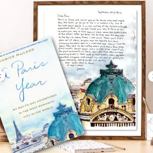 Paris Letters are also featured in the book A Paris Year by Janice MacLeod, which features the Eiffel Tower and Paris Opera on the book cover