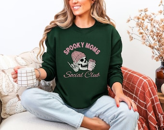 Spooky Mom Sweatshirt Retro Halloween Shirt For Mama Halloween Shirt Gift Halloween Mom Sweatshirt Spooky Season Halloween Gift For Mom