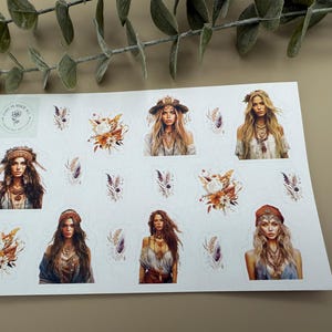 Hoja de pegatinas: Chicas bohemias