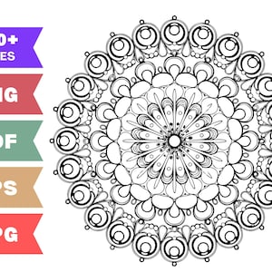 200+ Beautiful Mandala Coloring Pages, Printable Coloring Pages, Adult Coloring Pages, Mandalas, Printable Coloring Sheets, Stress Relieve