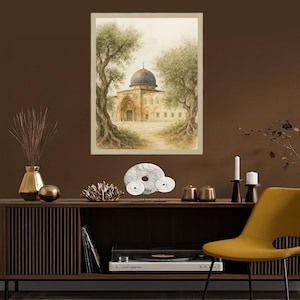 Limited Edition Palestine Wall Art: Al-Aqsa Mosque with Olive Trees