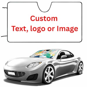Custom Car Auto Windshield Sun Shade, Personalized Dog Picture Block UV Rays Sun Visor Protector Car Sunshade, Gifts for Dad boyfriend