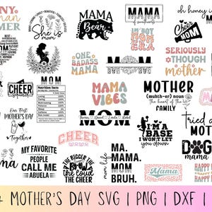 Lindo paquete de svg de mamá, svg del día de la madre, svg de vida de mamá, svg de mamá, svg de mamá bendecida, svg de mamá de niños, svg de citas de mamá, diseños de camisetas de mamá, Svg Png