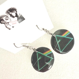 Pink Floyd, dangle earrings, rock band, jewelry, retro music gift