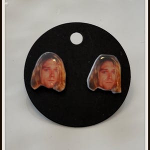 KUrt Cobain inspired earrings, hypoallergenic stainless steel studs!